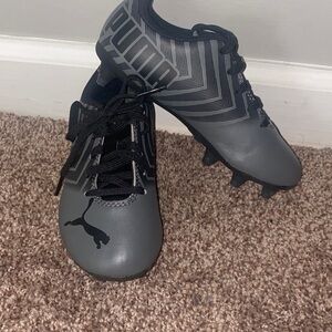 Puma Black and Gray Soccer Cleats